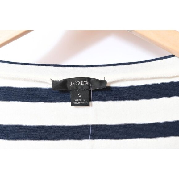 J. Crew Maxi Dress Navy White Stripe Scoop Neck Short Sleeve Size S NEW - Picture 2 of 11